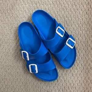 Blue Rubber Birkenstocks Size 9